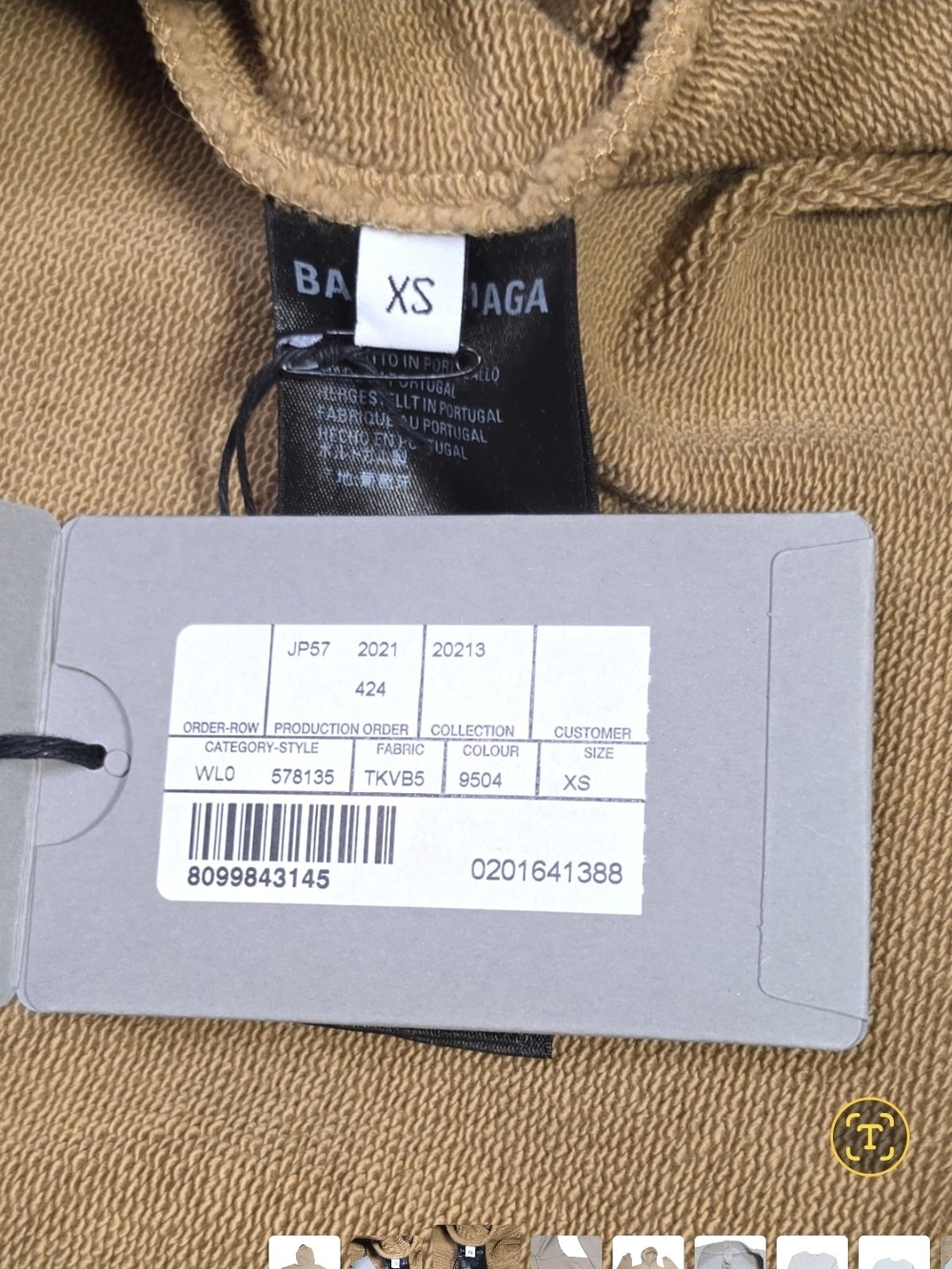 $1050 BALENCIAGA BB Hoodie Sweatshirt Oversized XS - Picture 6 of 6